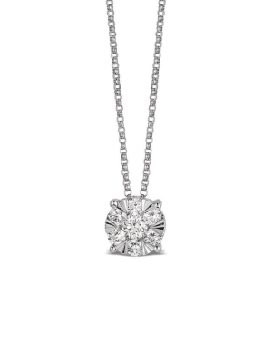 Effy Bouquet 14k White Gold Diamond Cluster Pendant, 0.57 Tcw