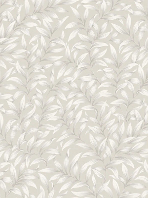 Morrissey Leaf Wallpaper In Frost From The Sanctuary Collection By Mayflower Wallpaper