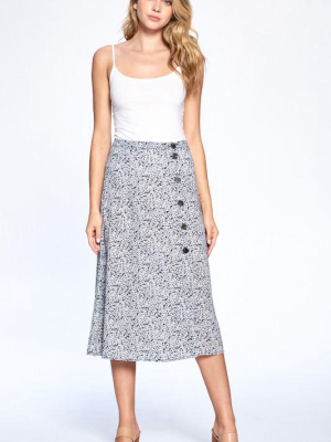 Button Front Ankle Length Skirt