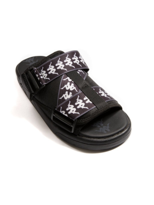 222 Banda Mitel 1 Sandals - Black White Black