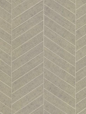 Atelier Herringbone Wallpaper In Poff White From The Traveler Collection By Ronald Redding