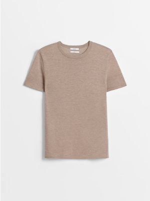 Knit T-shirt In Cashmere - Taupe