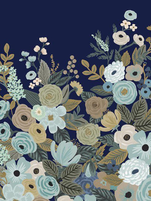 Garden Party Wall Mural In Navy From The Rifle Paper Co. Collection By York Wallcoverings
