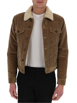 Saint Laurent Shearling Collar Button-up Jacket