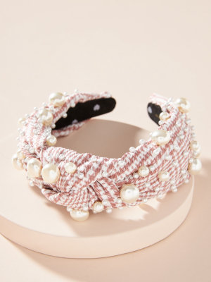 Lele Sadoughi Embellished Gingham Headband