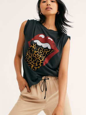 Stones Flocked Leopard Tongue Tee