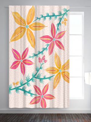 Americanflat Caladenia Orchids By Modern Tropical Blackout Rod Pocket Single Curtain Panel 50x84