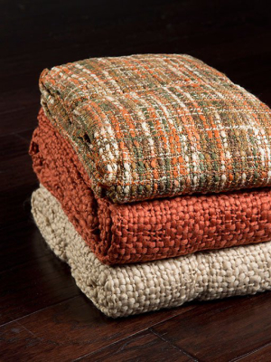 Tabitha Textural Orange/brown/neutral Throw