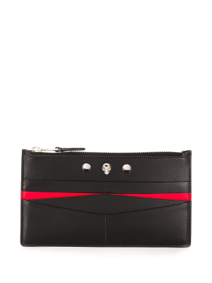 Alexander Mcqueen Skull Embellished Zipped Cardholder