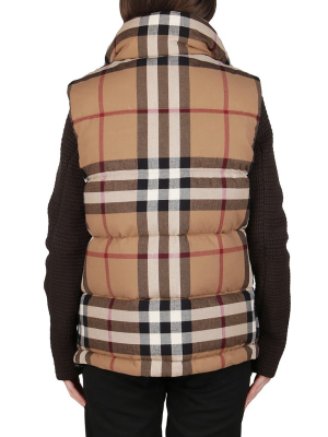 Burberry Check Print Puffer Gilet