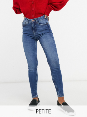 New Look Petite Lift & Shape Skinny Jean In Mid Blue