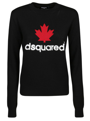 Dsquared2 Maple Leaf Logo Intarsia Jumper