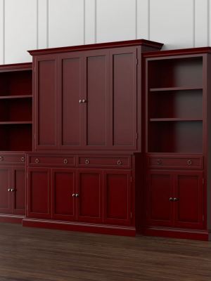 Cameo 4-piece Red Storage Bookcase Entertainment Center