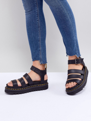 Dr Martens Vegan Blaire Chunky Sandals In Black