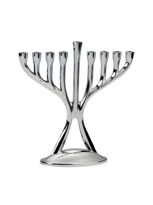 Rite Lite 4.75" Chrome Finished Mini Hanukkah Menorah - Silver