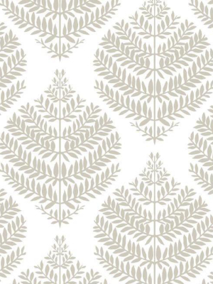 Hygge Fern Damask Peel & Stick Wallpaper In Taupe By Roommates For York Wallcoverings