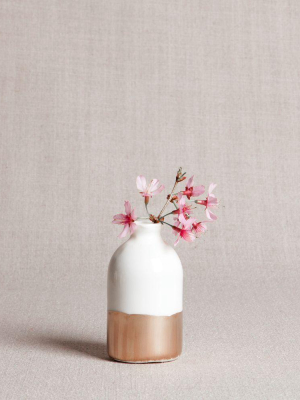 Minimalist White And Gold Vase