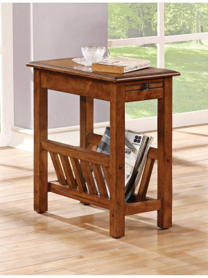 Jayme 22"w Tobacco Magazine-rack Pull-out Tray Side Table