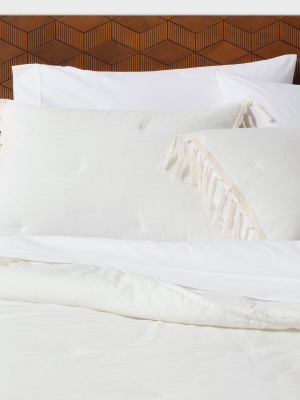 Solid Macrame Tassel Tufted Lofty Pillow Sham - Opalhouse™