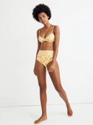 Madewell Second Wave Retro High-waisted Bikini Bottom In Golden Afternoon