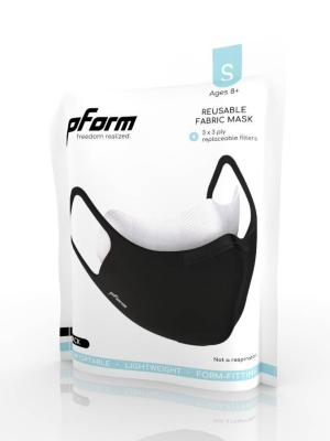 Pform Reusable Fabric Essential Face Mask With 3 Replacement Filters - Small - Black - 4pk