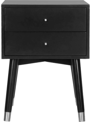 Lydia Silver Cap Nightstand Black