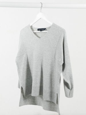 French Connection Ebba V-neck Sweater In Gray