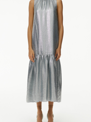 Metallic Lame Drop-waist Dress