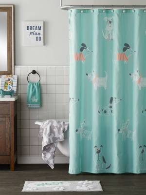 Scribble Pup Fabric Shower Curtain - Skl Home