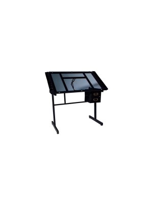 Craft Station In Silver With Glass Black - Onespace