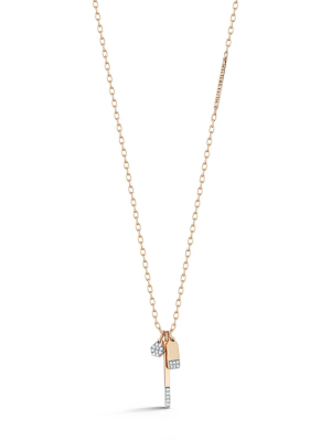 18k Gold And Diamond Mini Charm Necklace
