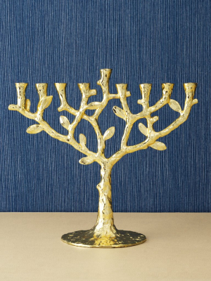 Tree Of Life Menorah Gold