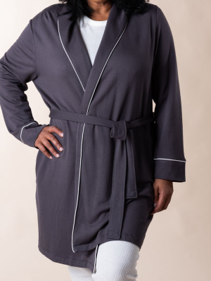 Magnolia Charcoal Piper Robe