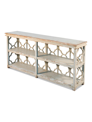 Quatrefoil Bookshelf Console Table