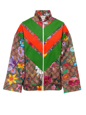 Gucci Gg Flora Print Zipped Jacket