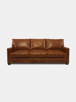 Lawson Leather Sofa In Sequoia Bombay