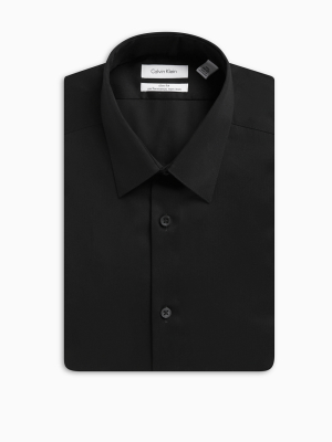 Slim Fit Herringbone Point Collar Performance Non-iron Dress Shirt