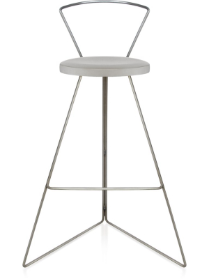 The Coleman Stool With Backrest - Ecru