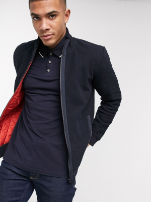 Ted Baker Zip Thru Jacket In Navy