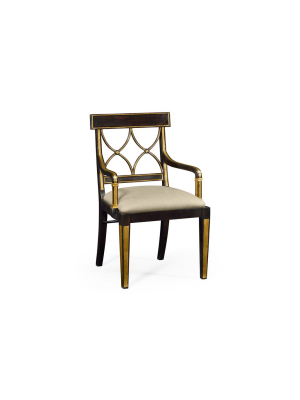 Regency Curved Back Arm Chair