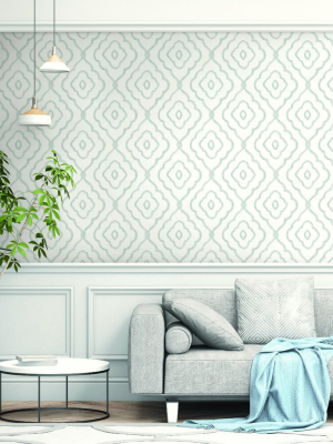 Seaside Ogee Wallpaper In Daydream Grey From The Beach House Collection By Seabrook Wallcoverings