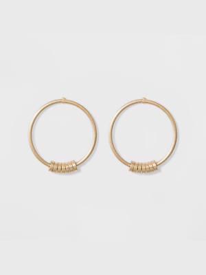 Open Round Wire Hoop Beaded Earrings - Universal Thread™ Gold