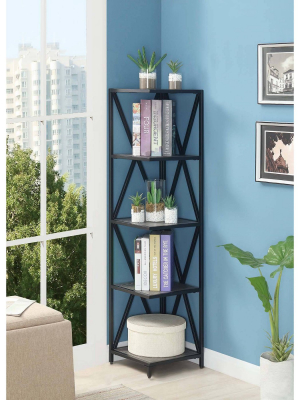 Tucson Metal 5 Tier Corner Bookcase - Johar Furniture