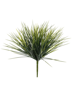 Vickerman 15" Artificial Green Grass Bush. Uv Coated.