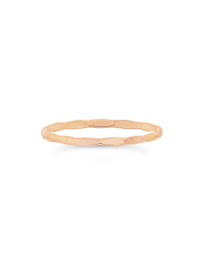14k Rose Gold Filled Hammered Band Ring