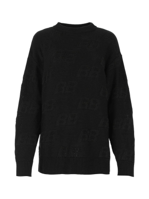 Balenciaga Allover Bb Logo Sweater