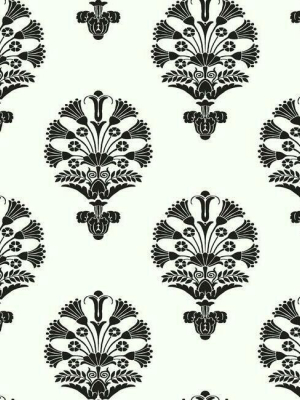 Luxor Wallpaper In Black And White From The Silhouettes Collection By York Wallcoverings