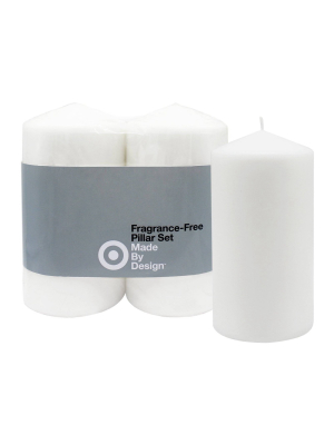 6" X 3" 2pk Unscented Pillar Candle Set - Made By Design™