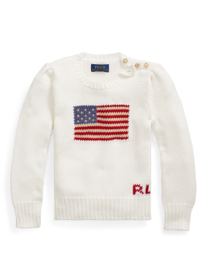 Flag Cotton Crewneck Sweater