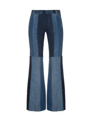 Reworked Striped Flared Jeans